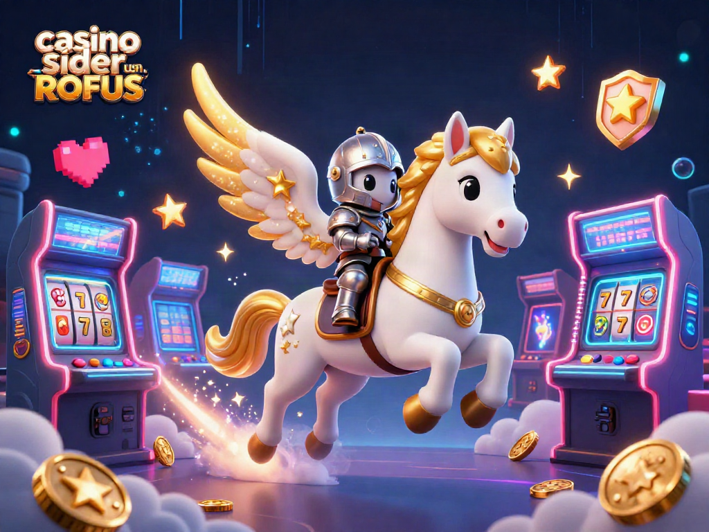 Experience thrilling gameplay at casino sider uden ROFUS with colorful arcade elements and a magical knight.
