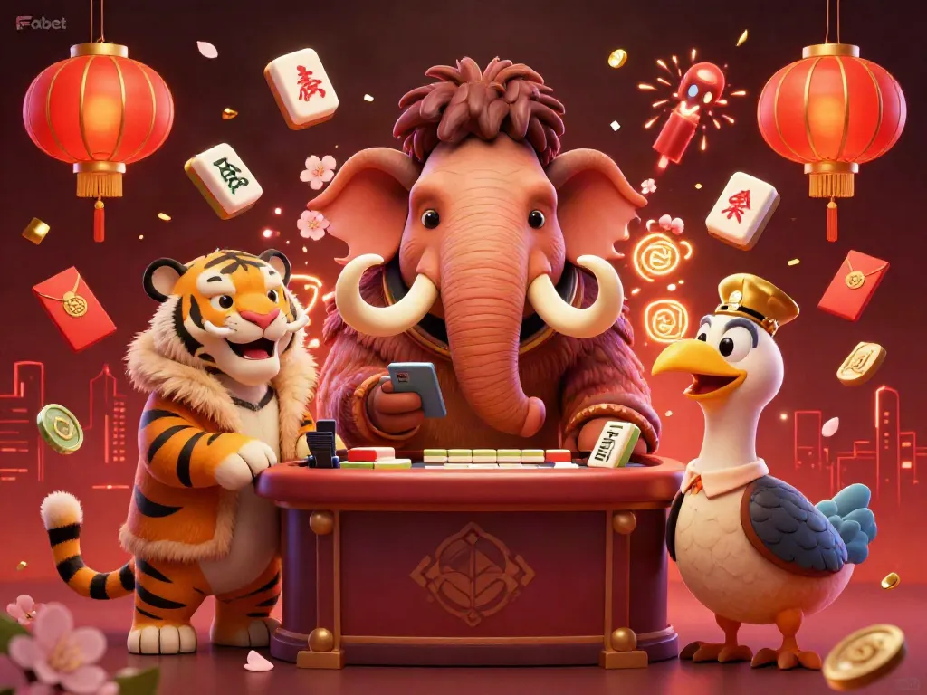 Engage in thrilling gaming adventures with Fabet, featuring vibrant 3D characters and casino elements.