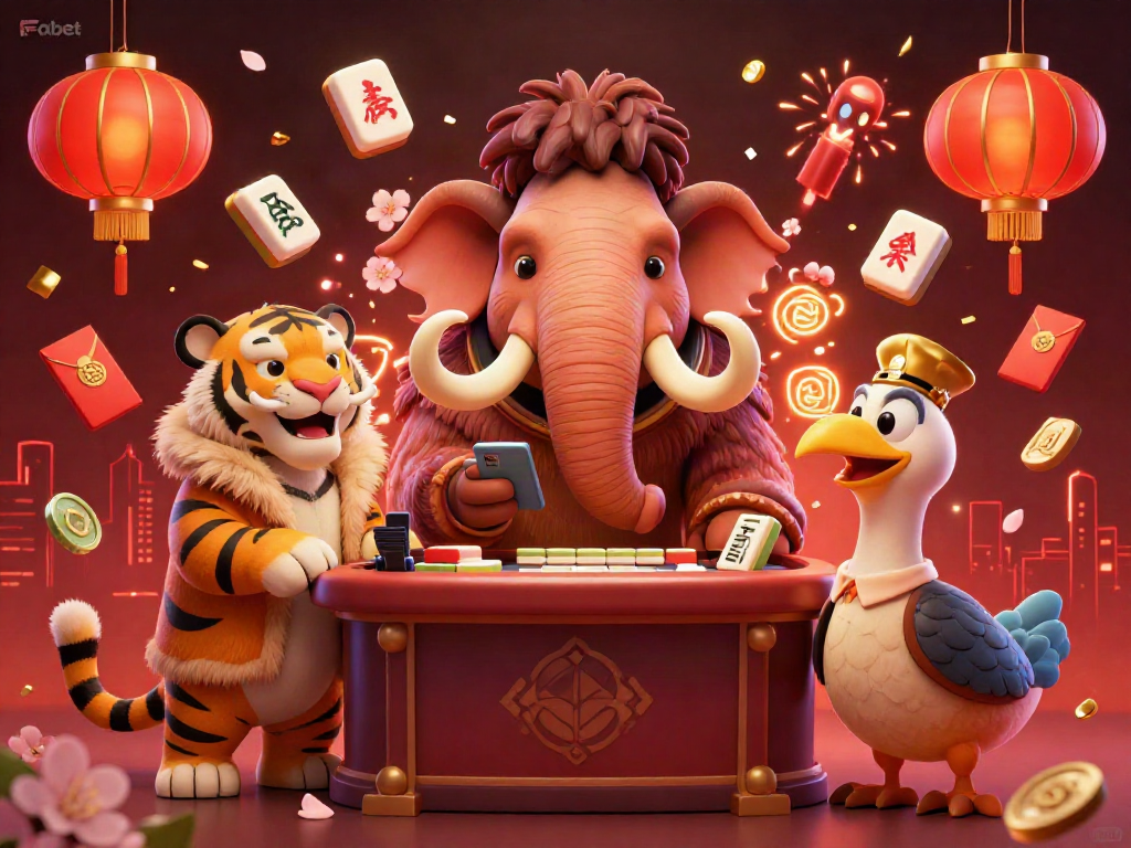 Engage in thrilling gaming adventures with Fabet, featuring vibrant 3D characters and casino elements.