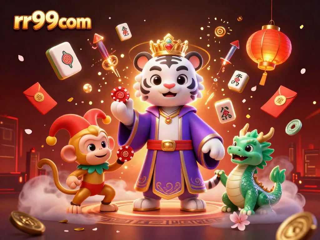 Experience thrilling gameplay at rr99 com with majestic characters in a vibrant casino scene.