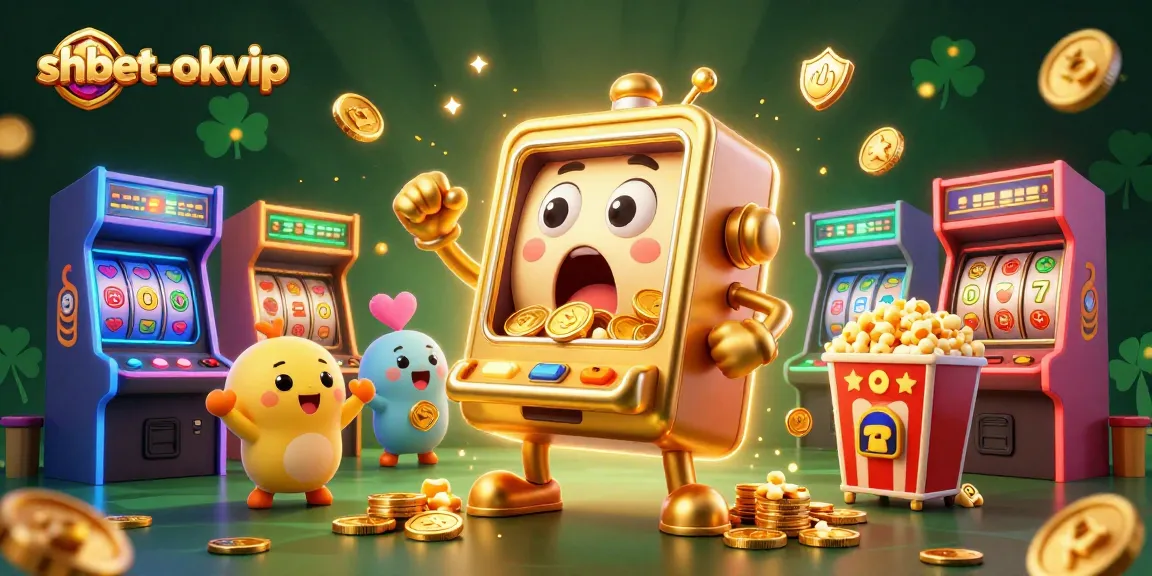 Engage with the thrilling shbet-okvip animation where slot machines celebrate hitting jackpots amidst vibrant gaming elements.