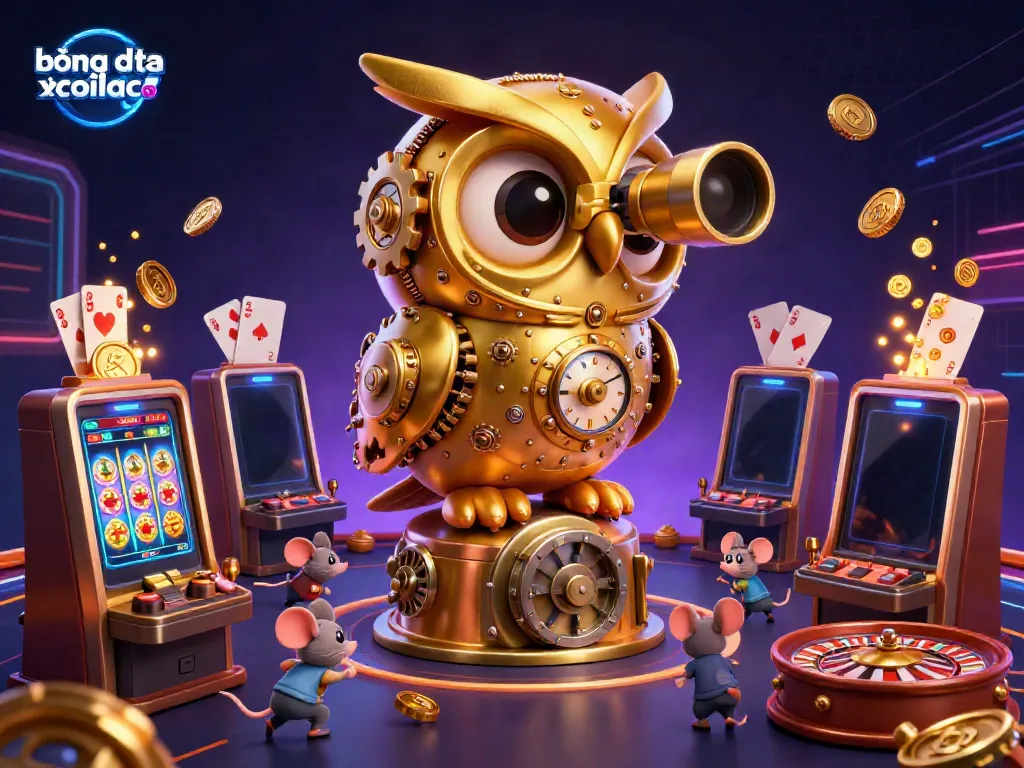 Engage with exciting bóng đá trực tuyến xoilac tv gaming scene featuring a golden owl, vibrant slots, and dynamic elements.