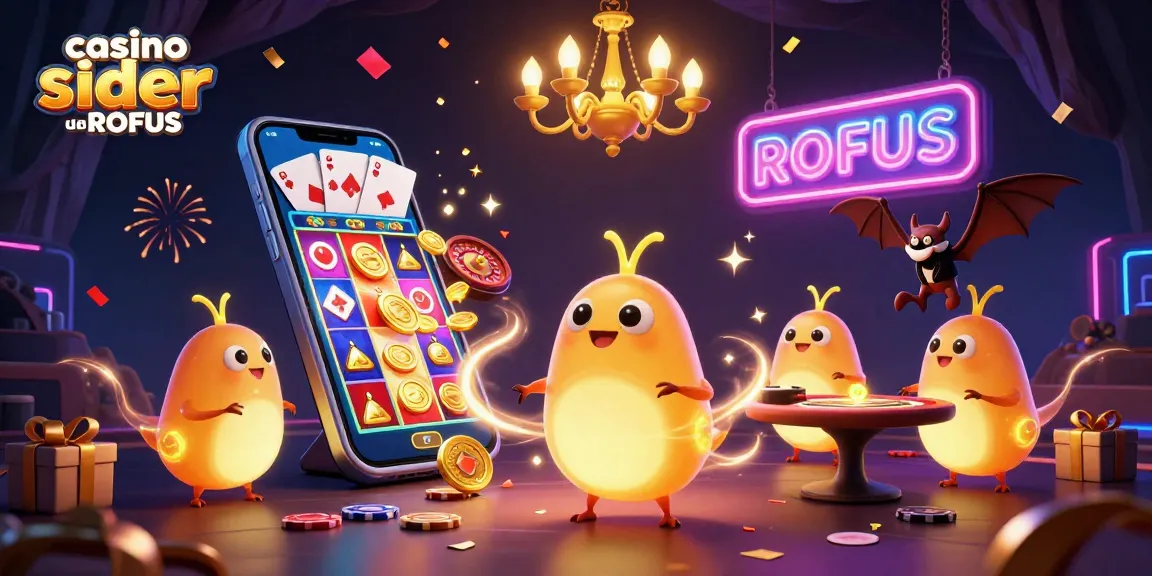 Experience thrilling action at casino sider uden ROFUS with vibrant glowworms, slot games, and festive ambiance