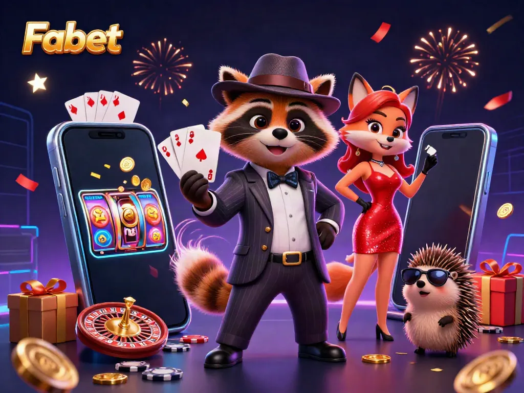 Engage with Fabet's thrilling casino experience featuring vibrant characters and games.