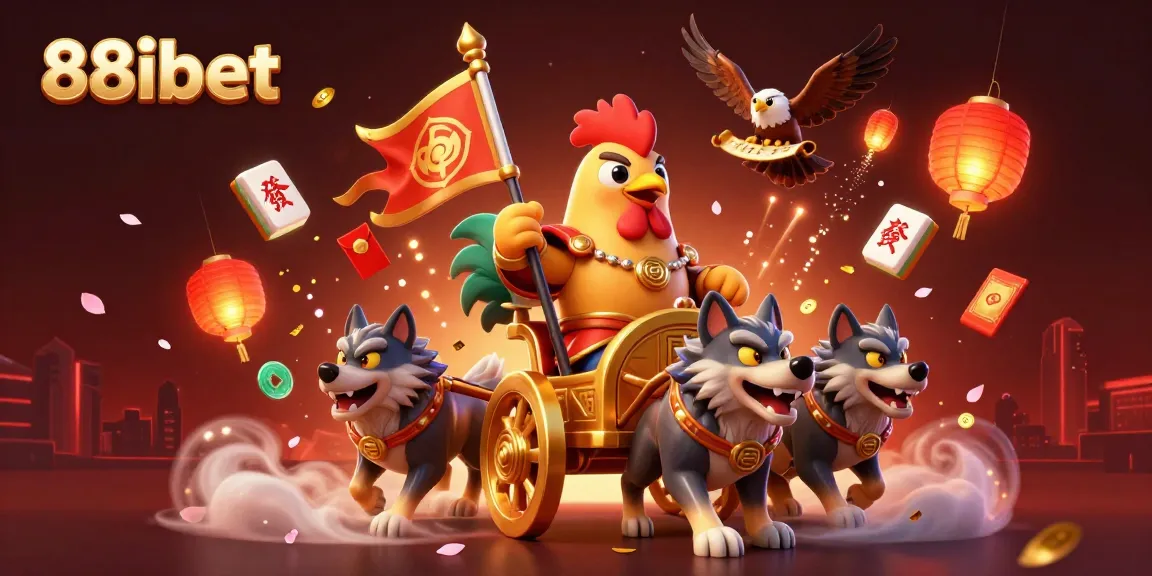 Experience thrilling gameplay at 88ibet with a dynamic illustration featuring iconic casino elements.