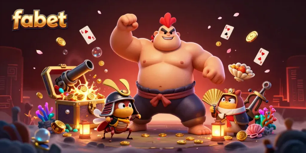 Experience fabet's thrilling atmosphere with dynamic casino elements and colorful characters.
