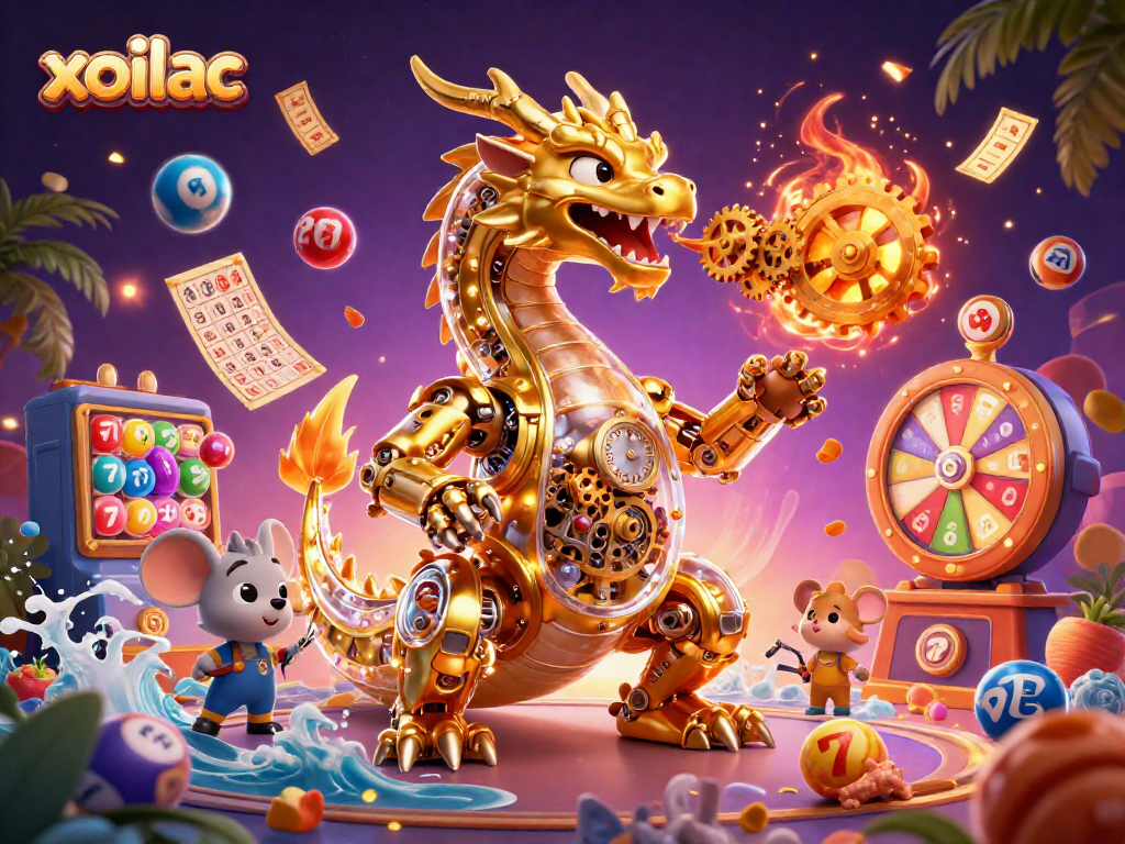 Engage in thrilling gameplay with xoilac's jackpot excitement illustrated in a vibrant casino setting.
